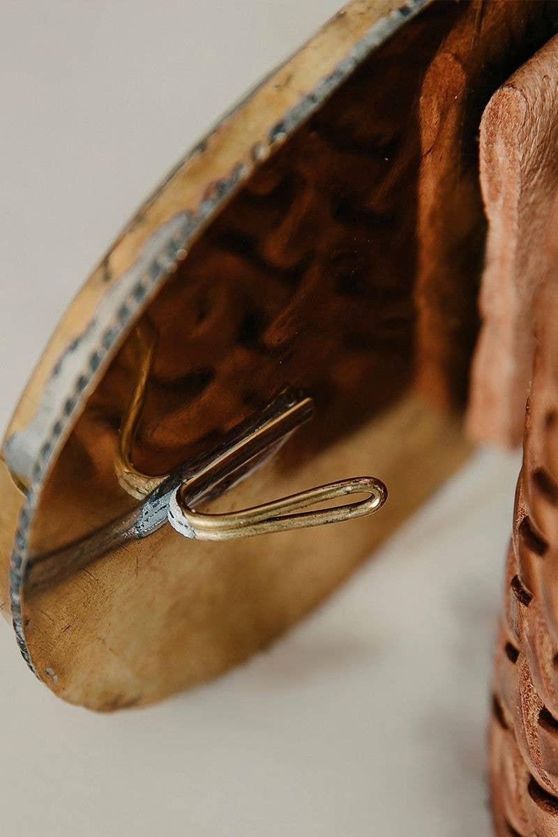 WIDE SATURN BROWN LEATHER BELT