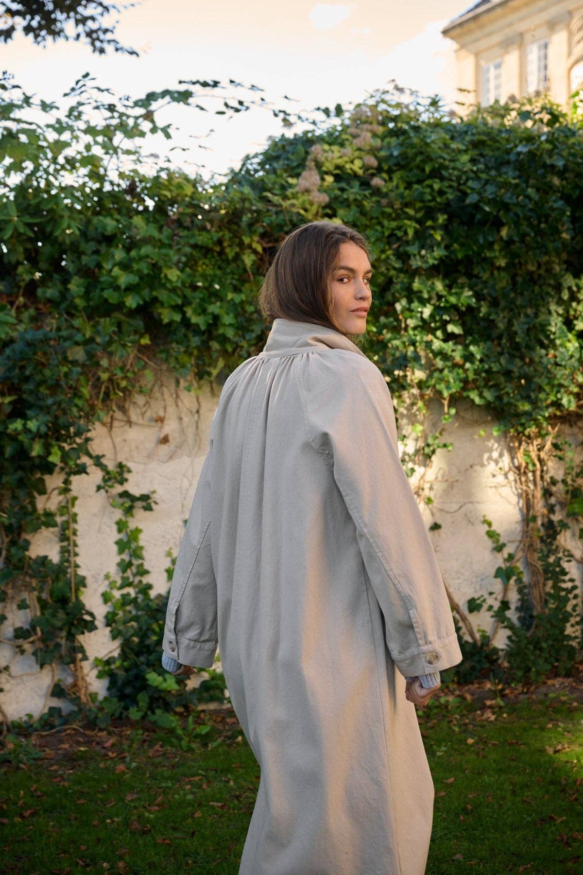 Eloise coat canvas: Pure beige / L