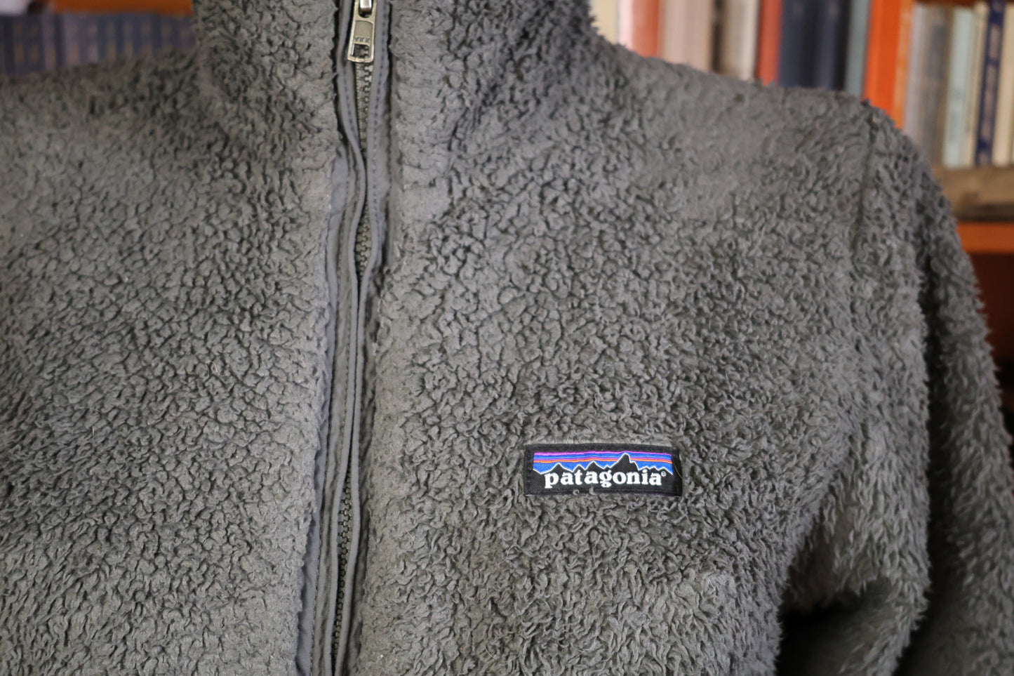 Fluffy grey Patagonia fleece jacket