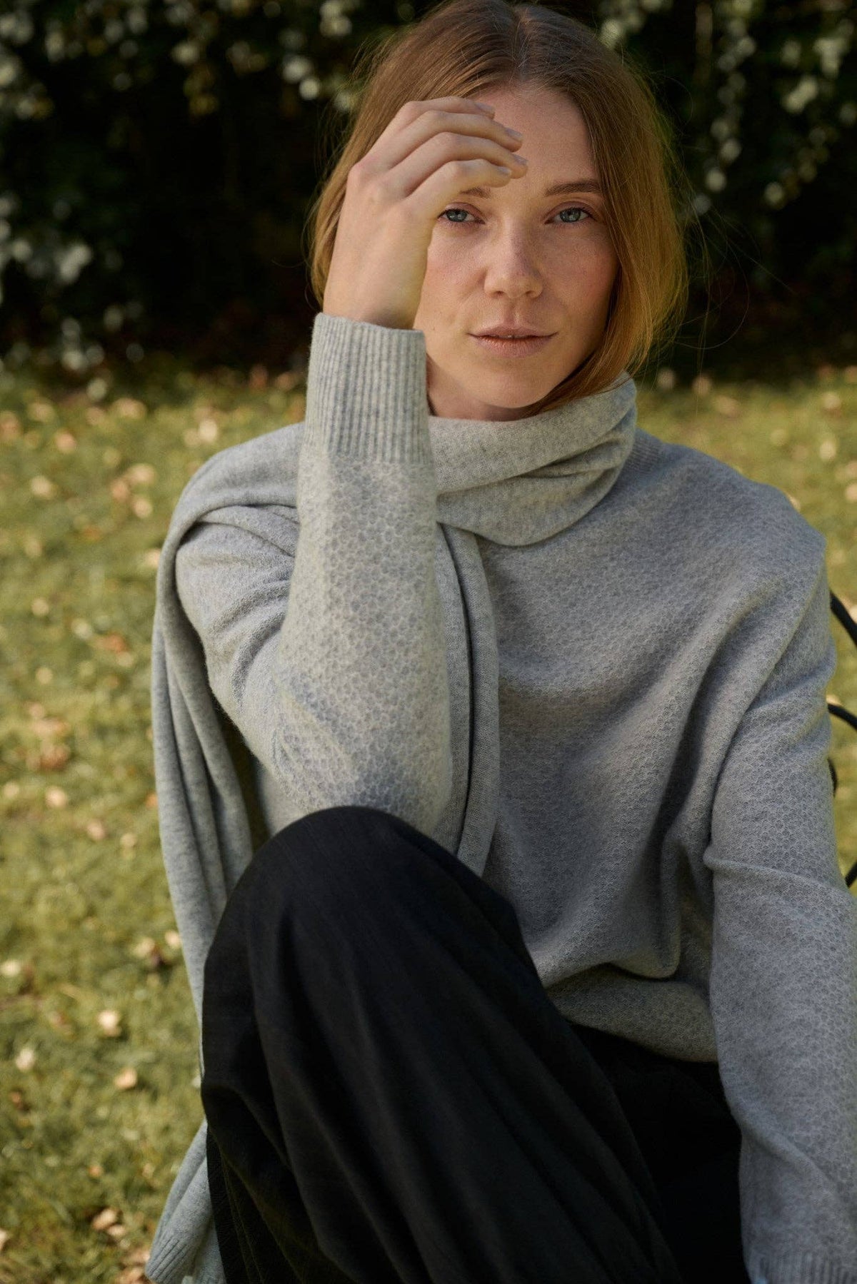 Molly knit merino - light grey melange: Light grey melange / L