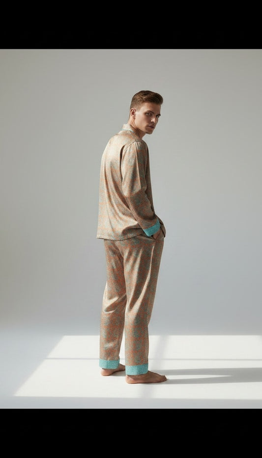 Outdoor Pyjama orange I Was a Sari sustainable fashion