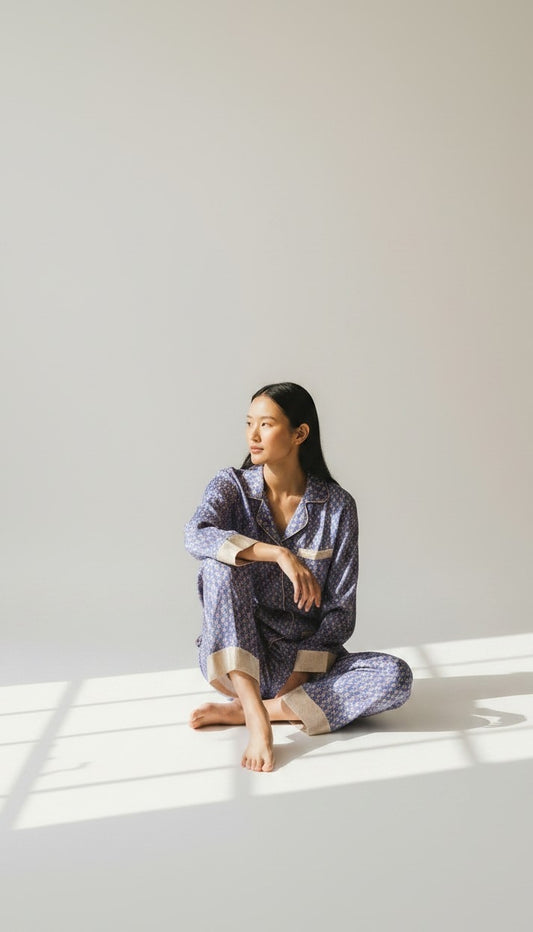 I Was a Sari Pyjama Set Outdoor Purple Sustainable Artisan