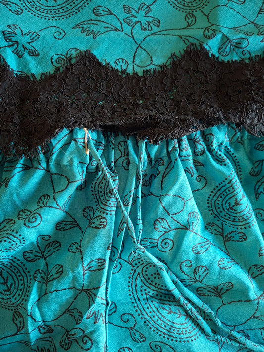 Pigiama corto nero e azzurro I was a Sari