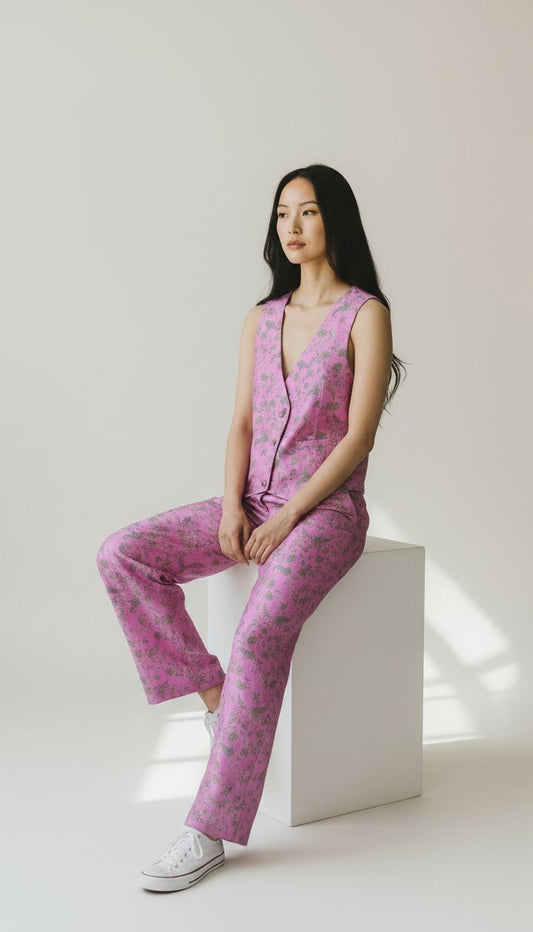 Set coordinato rosa I was a Sari sustainable fashion
