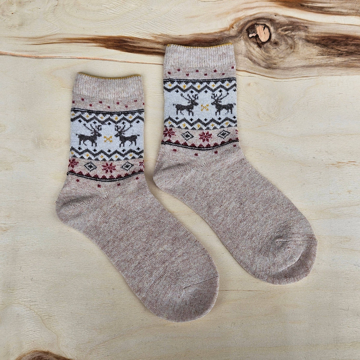 Nordic Moose Socks in Wool Unisex - Merino wool socks 35-42: MIx / S