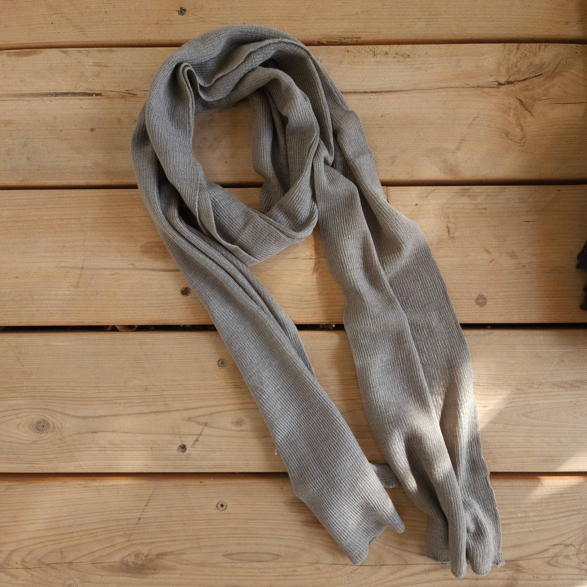 100% Merino wool scarf for men or women - Unisex beige wool: Off-White
