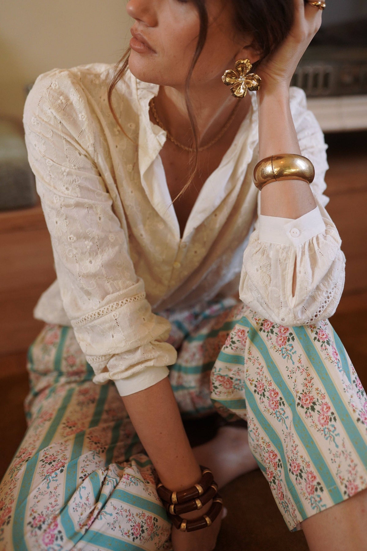 Ethan Shirt: Beige / S/M