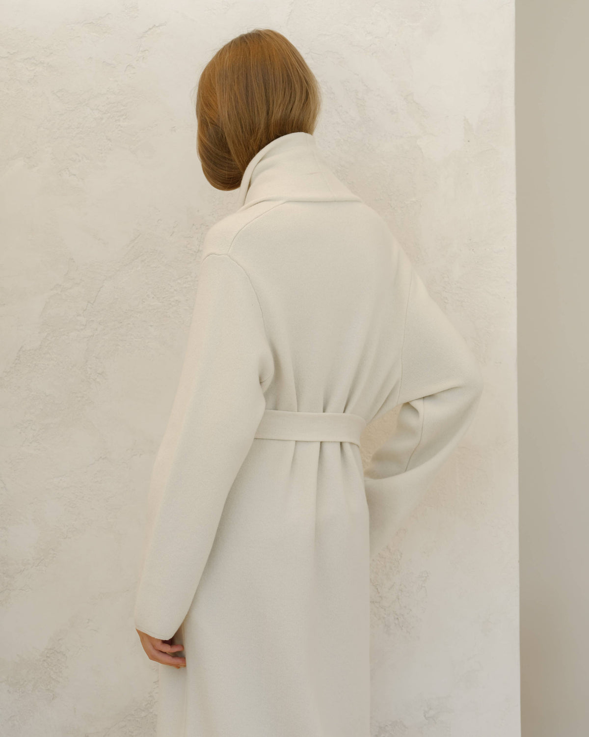 Cashmere Mix Coat: Natural White / L