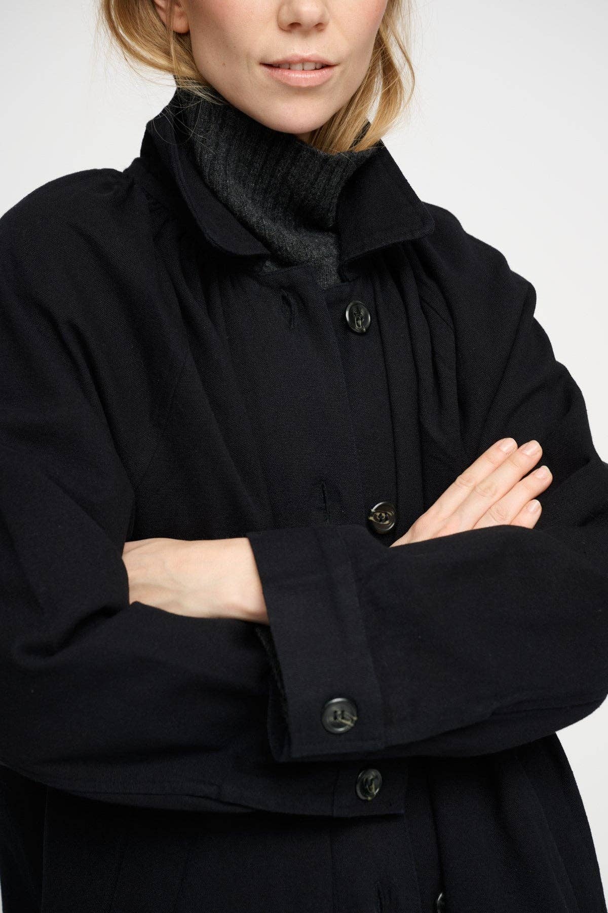 Eloise coat canvas: Black / M