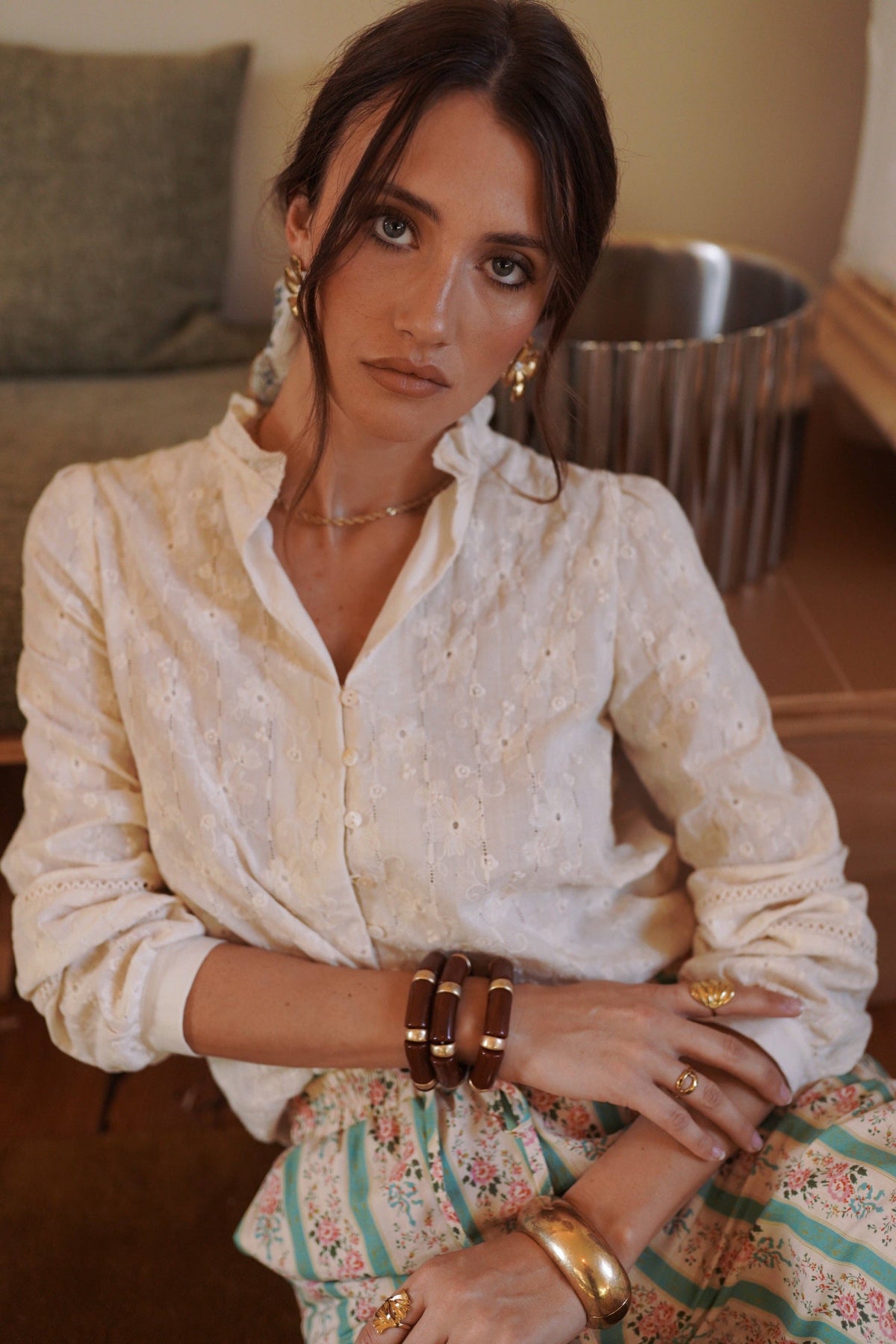 Ethan Shirt: Beige / S/M