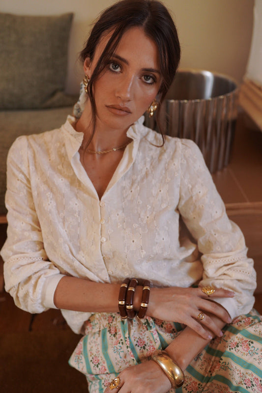Ethan Shirt: Beige / S/M