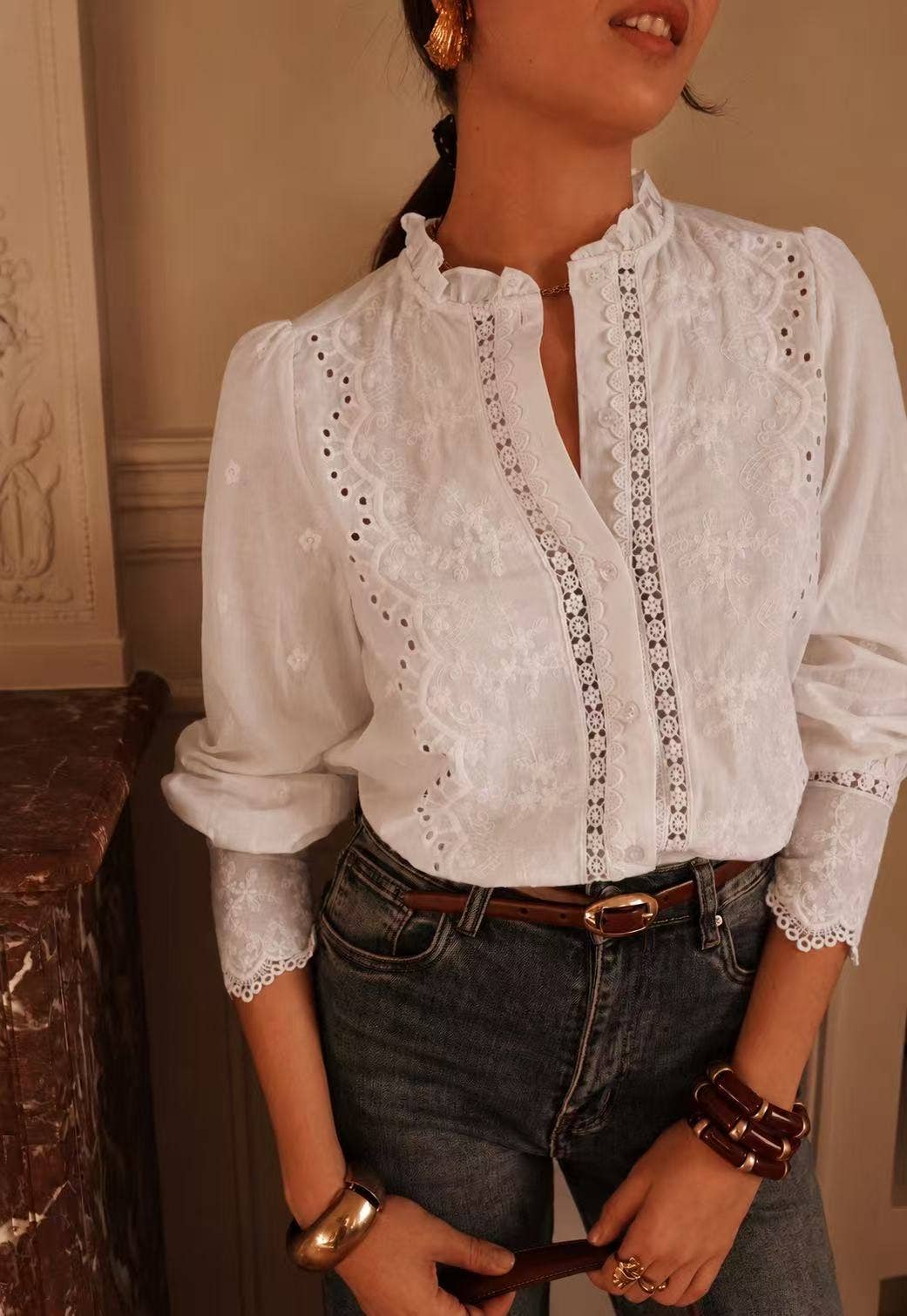 Blandine shirt: Beige / S