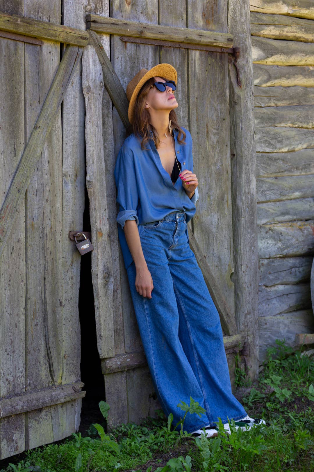 Jeans 'HARLEM' | wide leg quality denim: Blue / L