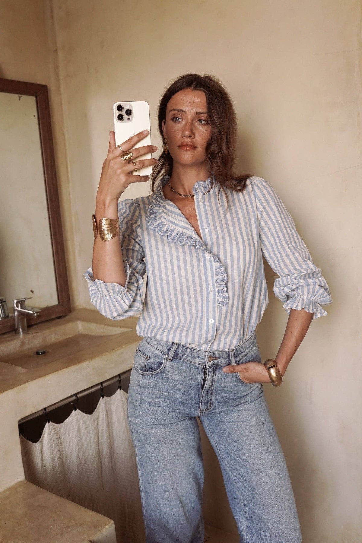 Ophira shirt: Bleu / S