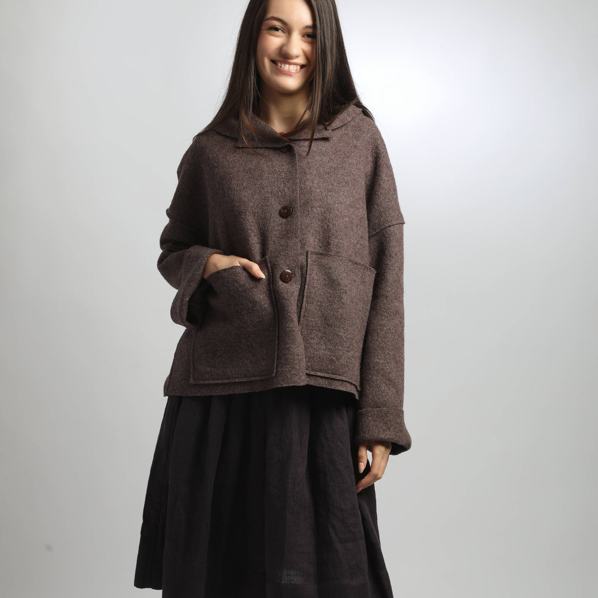 Giaccone UMMA Oversized con Tasche: Brown / M