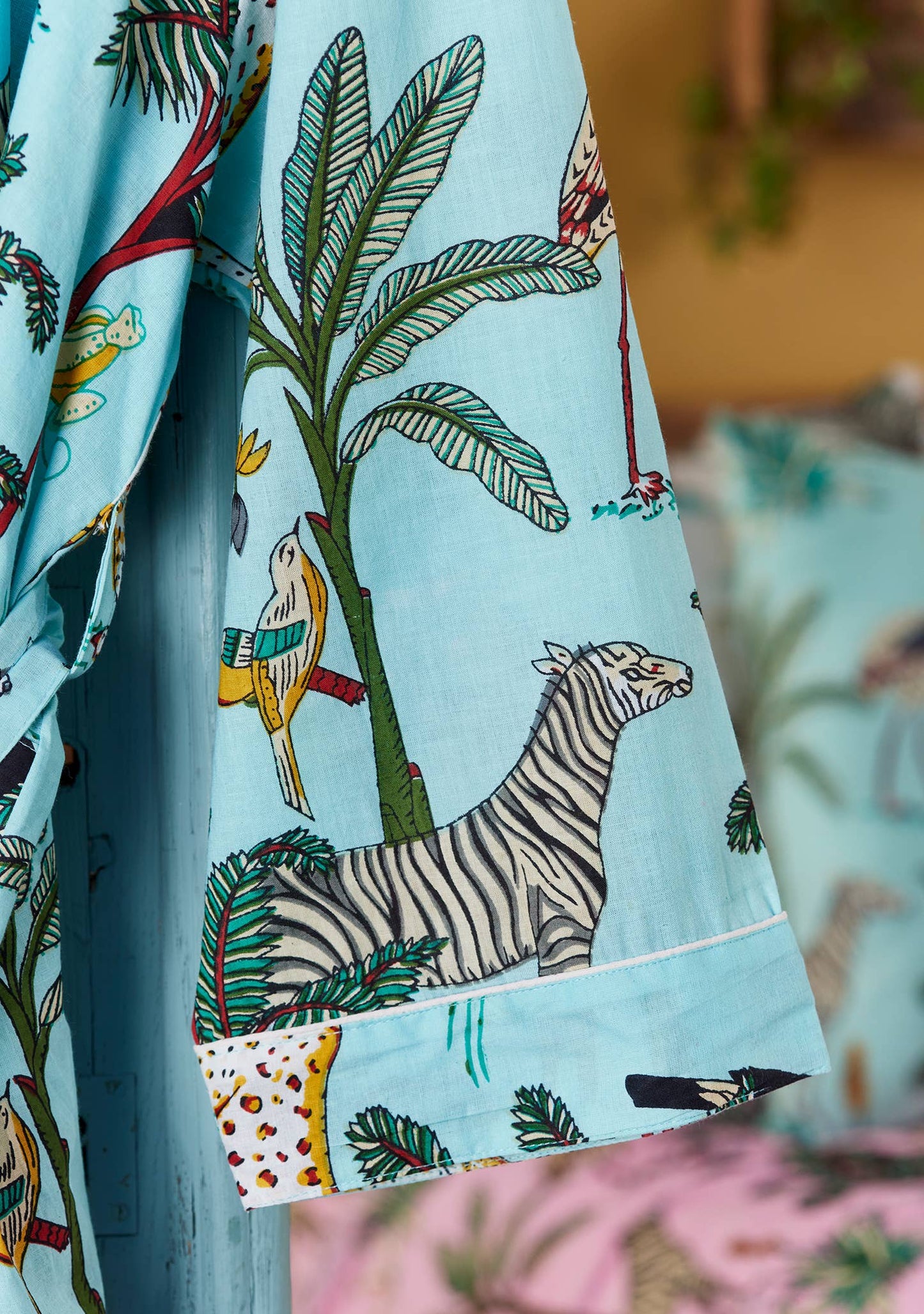 Jungle Print Dressing Gown - Blue: Large/Extra Large(LXL)