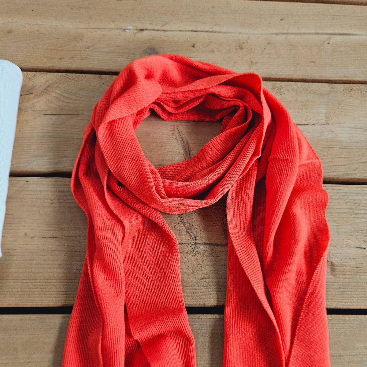 100% Merino wool scarf for men or women - Unisex beige wool: Off-White