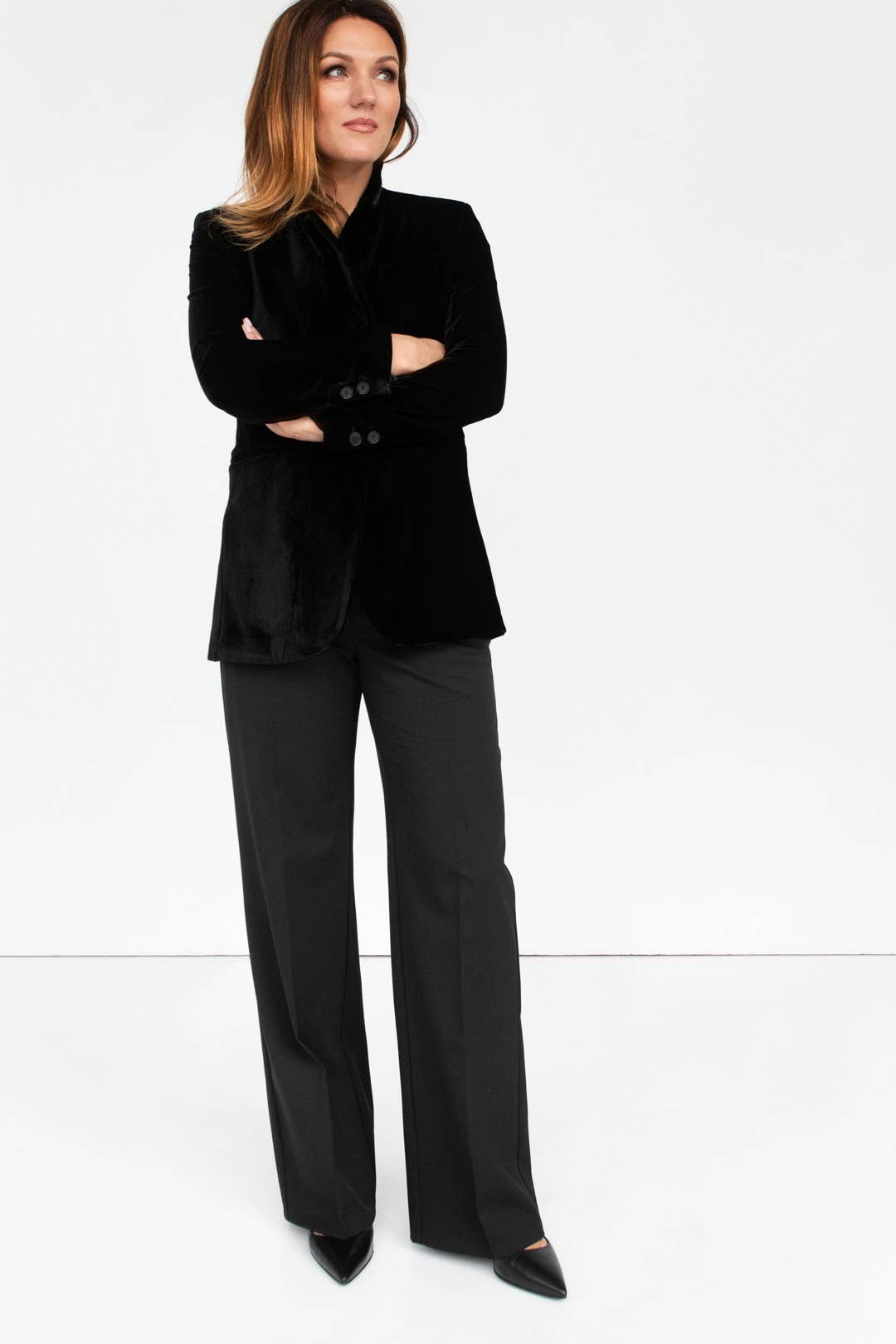 Trousers 'BOSTON' | premium Italian wool mix: Black / XL