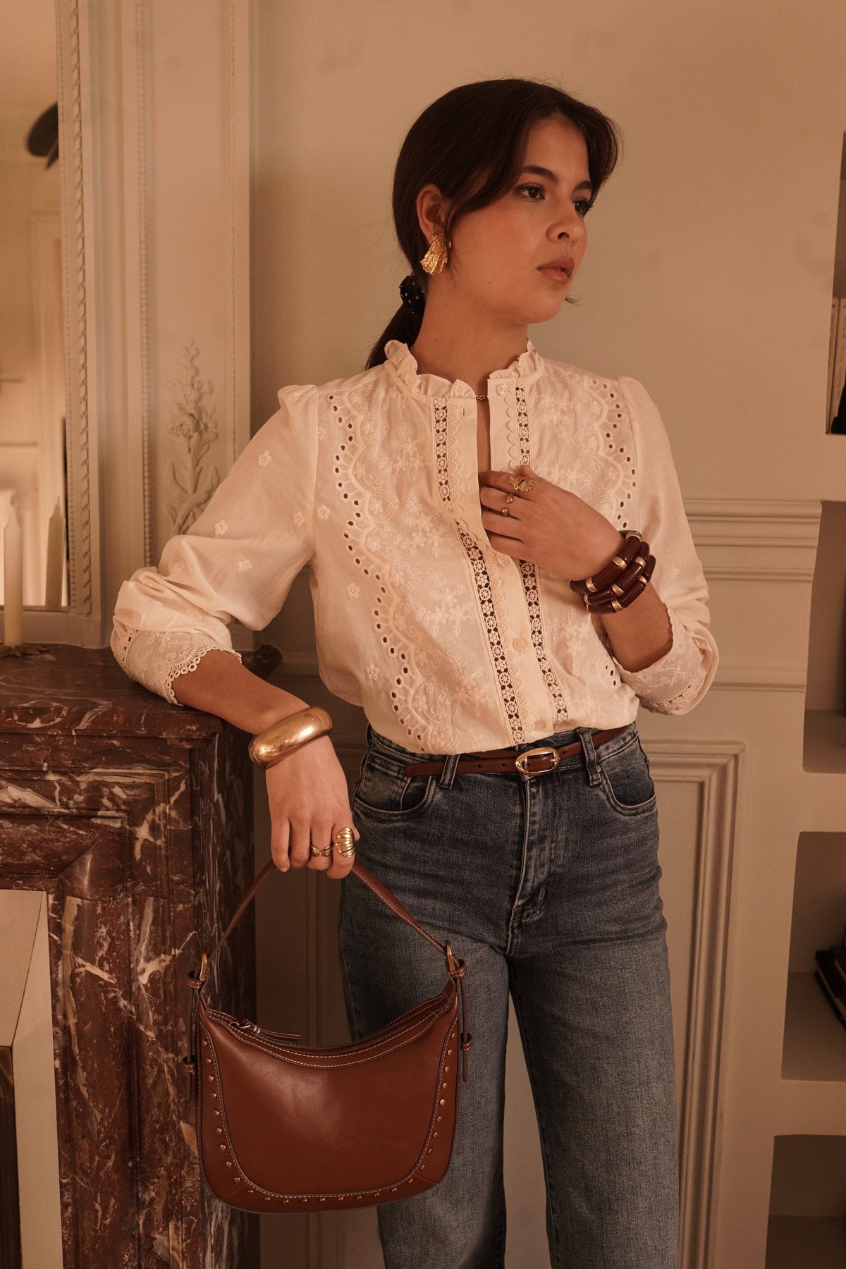 Blandine shirt: Beige / L