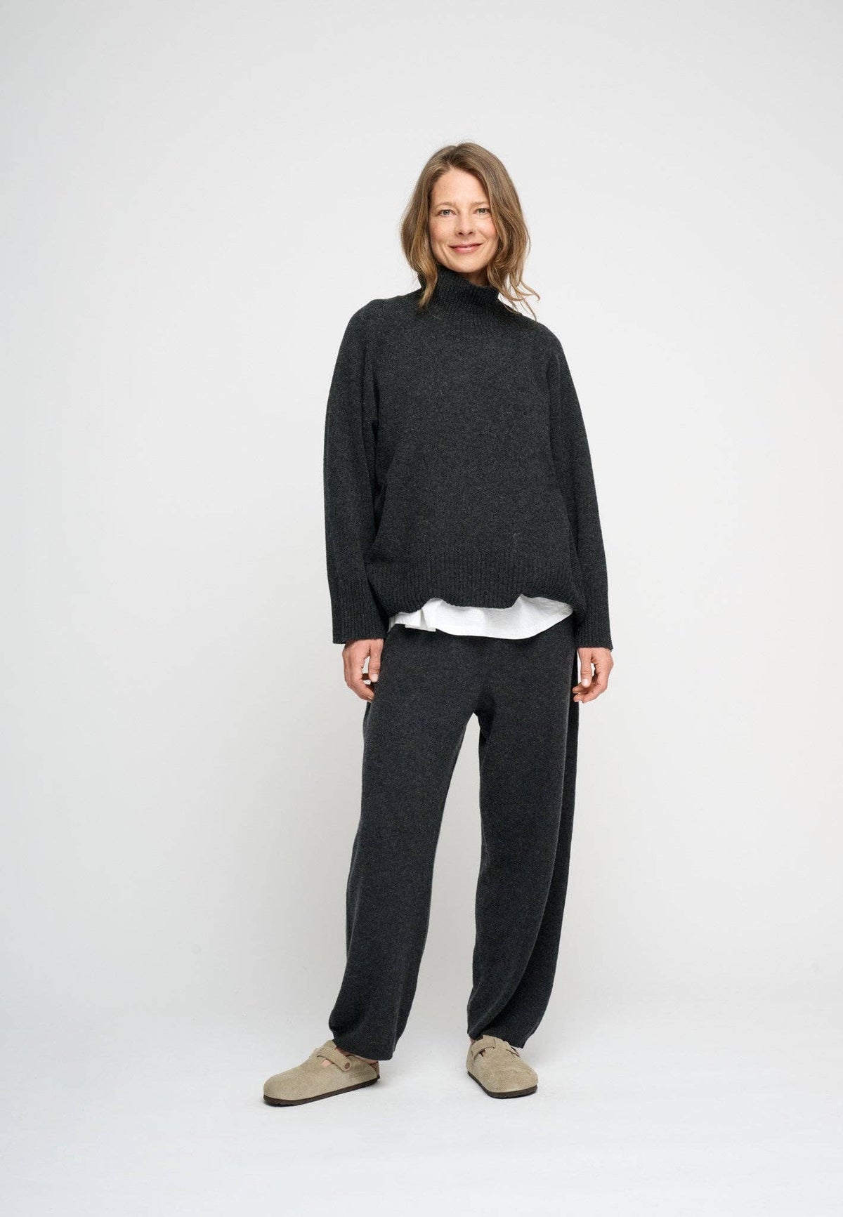 Yours knit pants merino: Charcoal melange / M