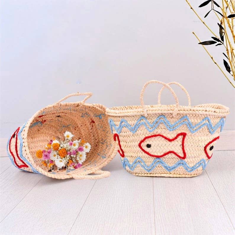 Handmade French Basket Bag – Natural Straw Beach Tote