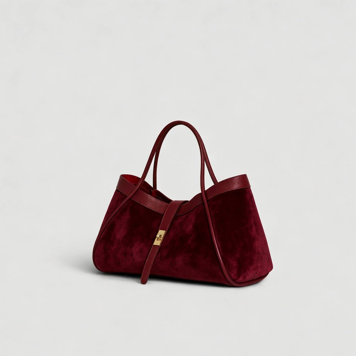 Medium suede bag in real leather Made in Italy 34x20x15: Sable