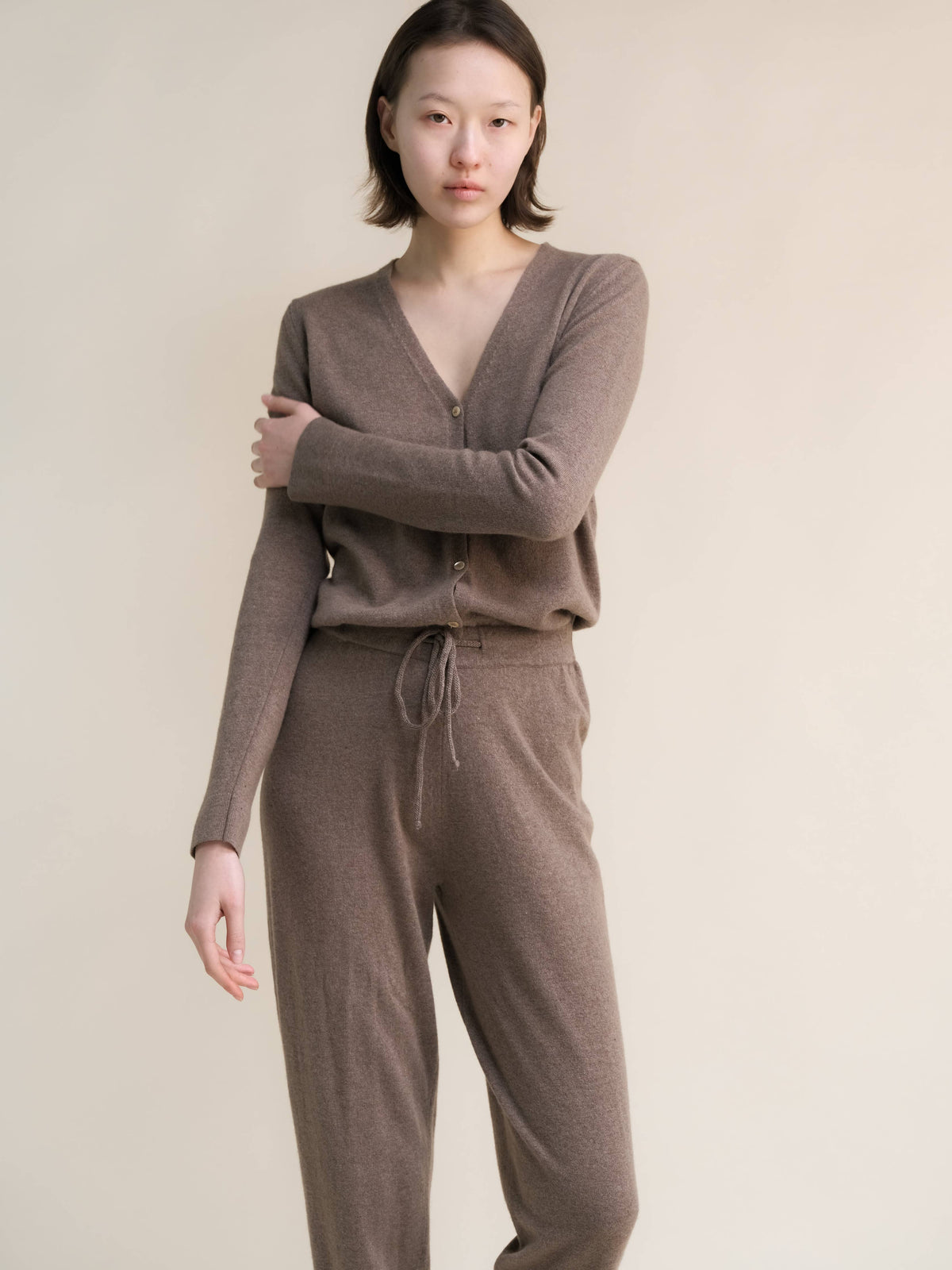 Cashmere Mix Jumpsuit: Chestnut / S