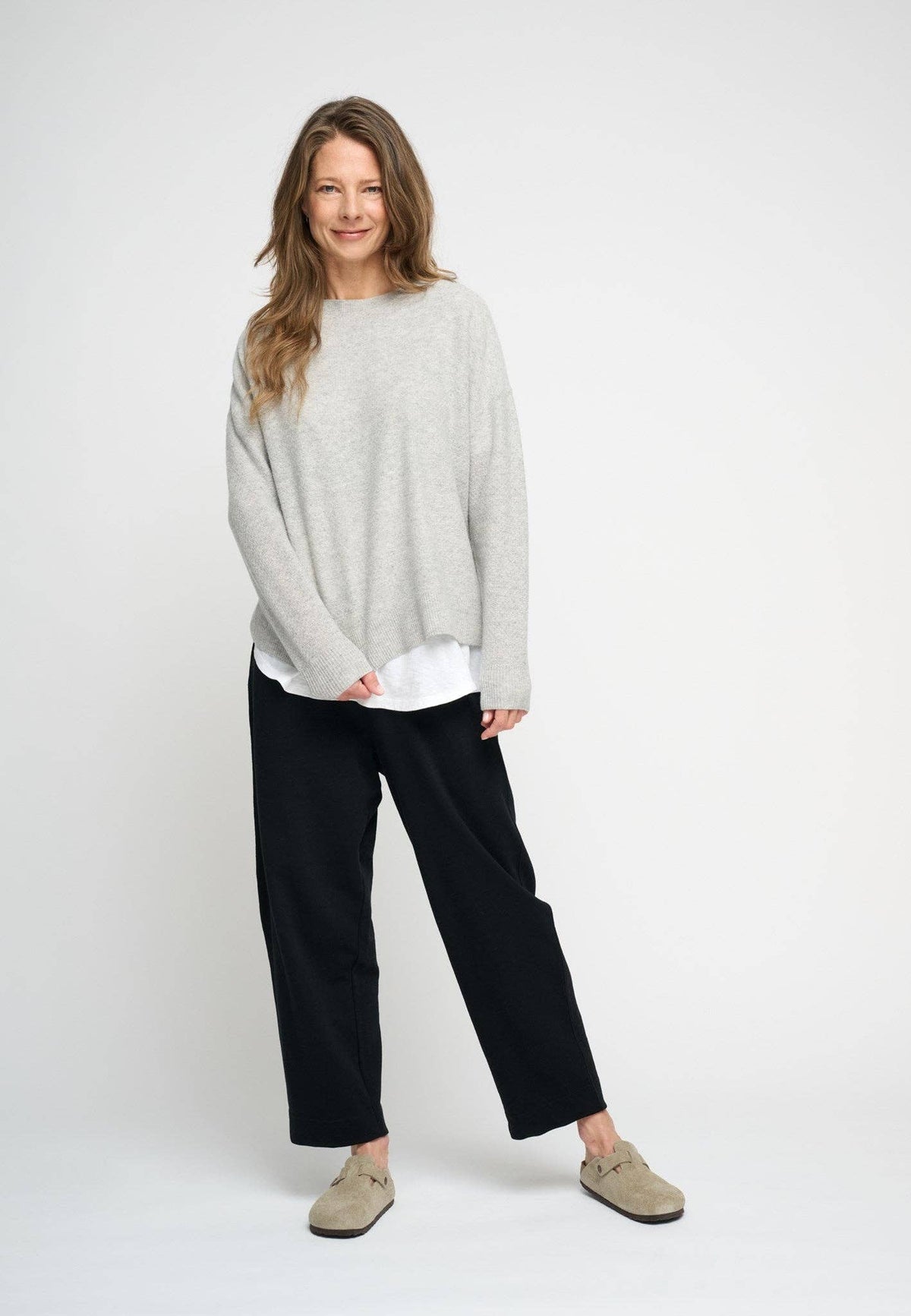Molly knit merino - light grey melange: Light grey melange / L