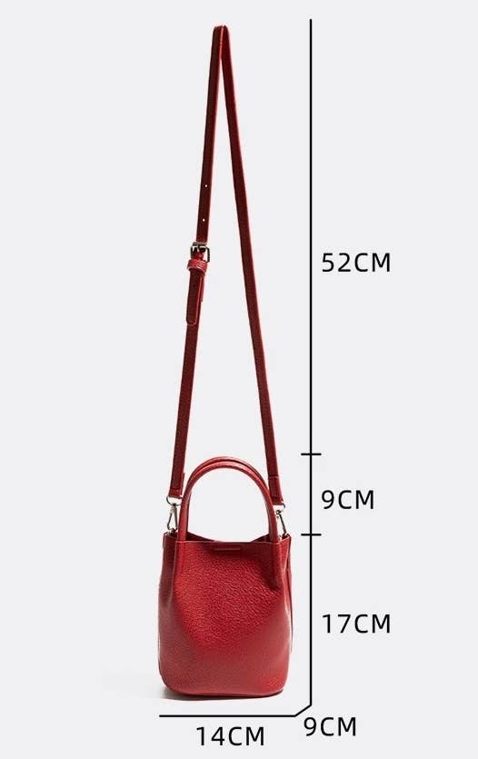 Vegan Bucket Hand Bag Crossbody Bag: Kiwi