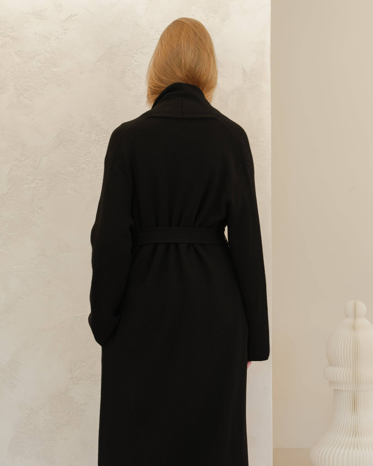 Cashmere Mix Coat: Black / M