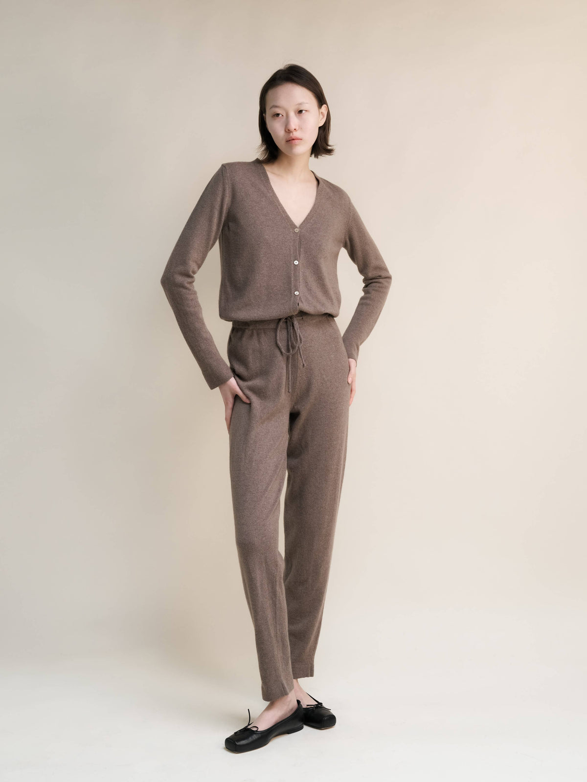 Cashmere Mix Jumpsuit: Chestnut / S