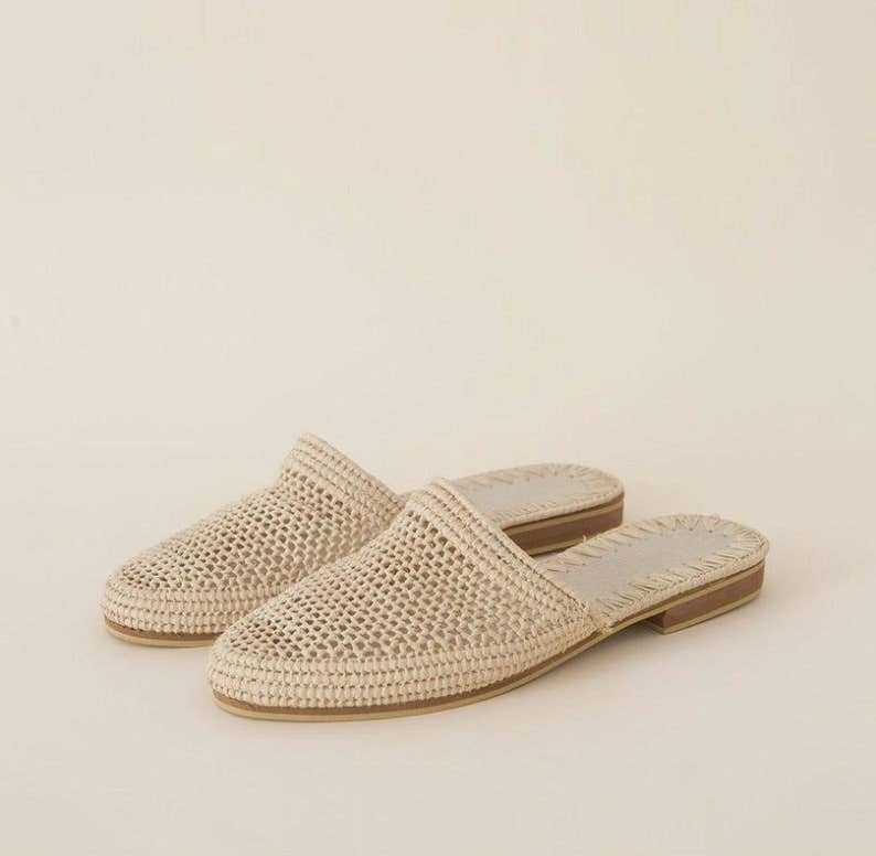Raffia Sandals Handmade in Morocco, Raffia Shoes Boho Sandal: 7 US