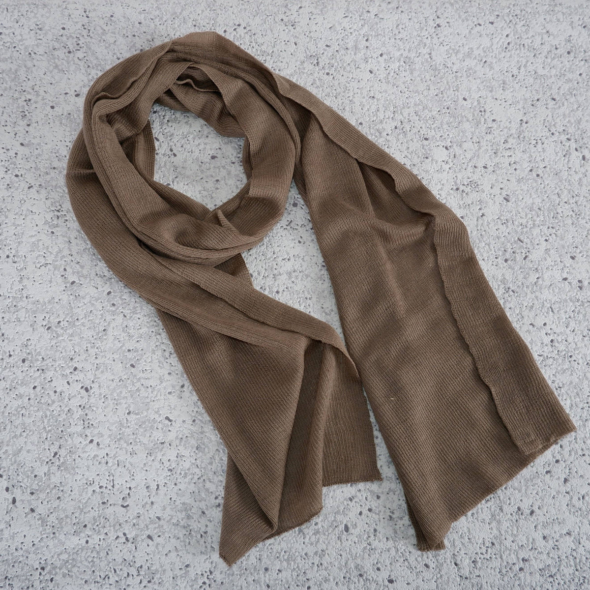 100% Merino wool scarf for men or women - Unisex beige wool: Off-White