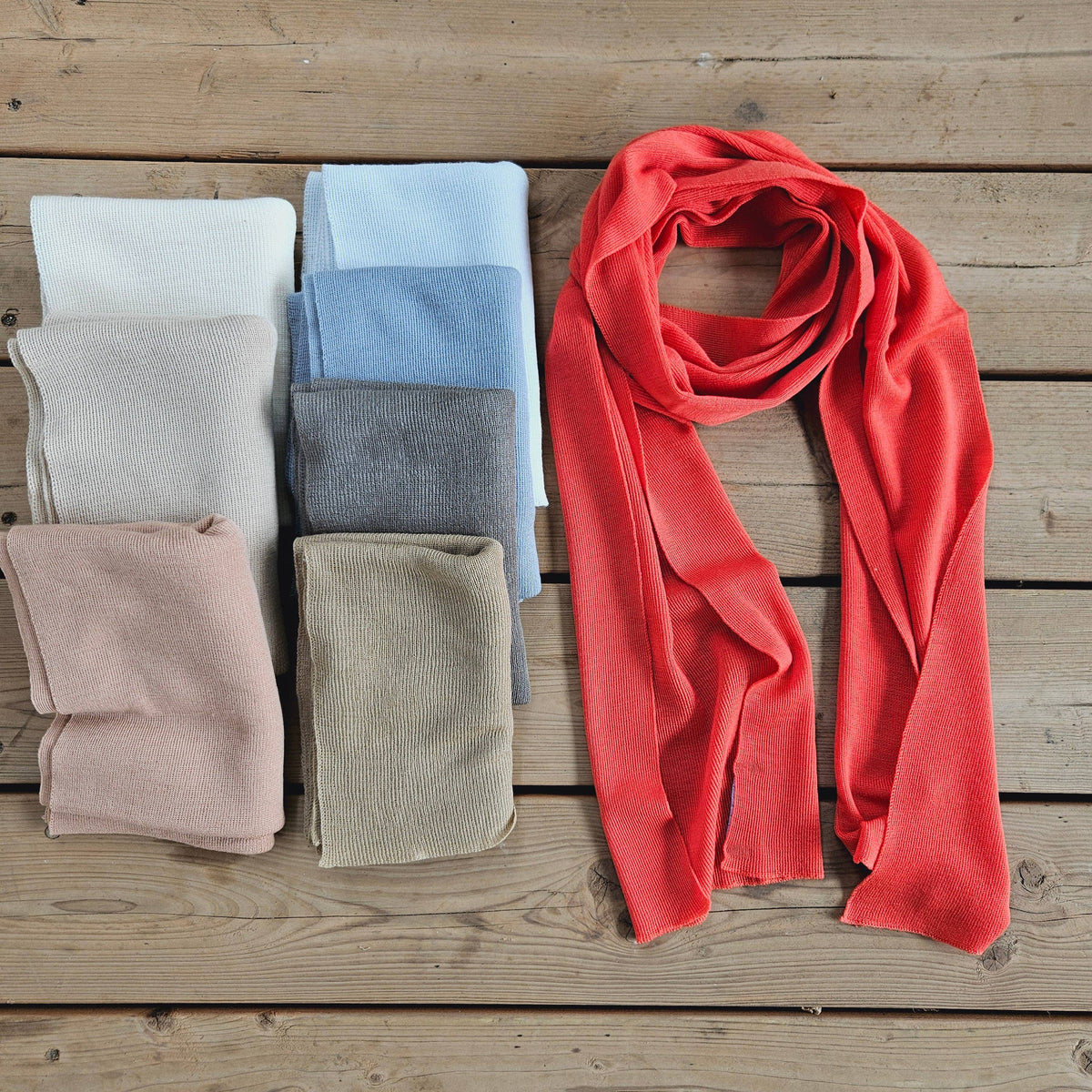 100% Merino wool scarf for men or women - Unisex beige wool: Beige