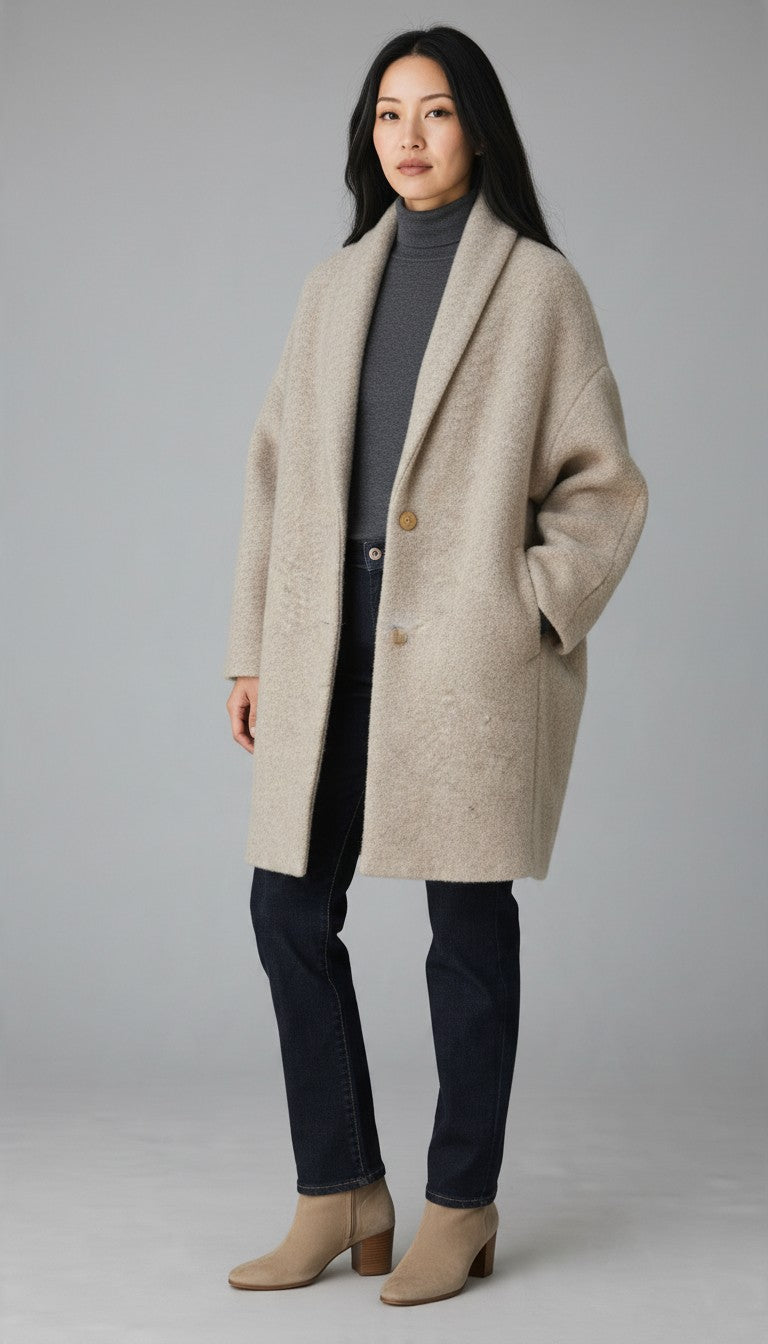 Cappotto Ginko in pura lana, beige