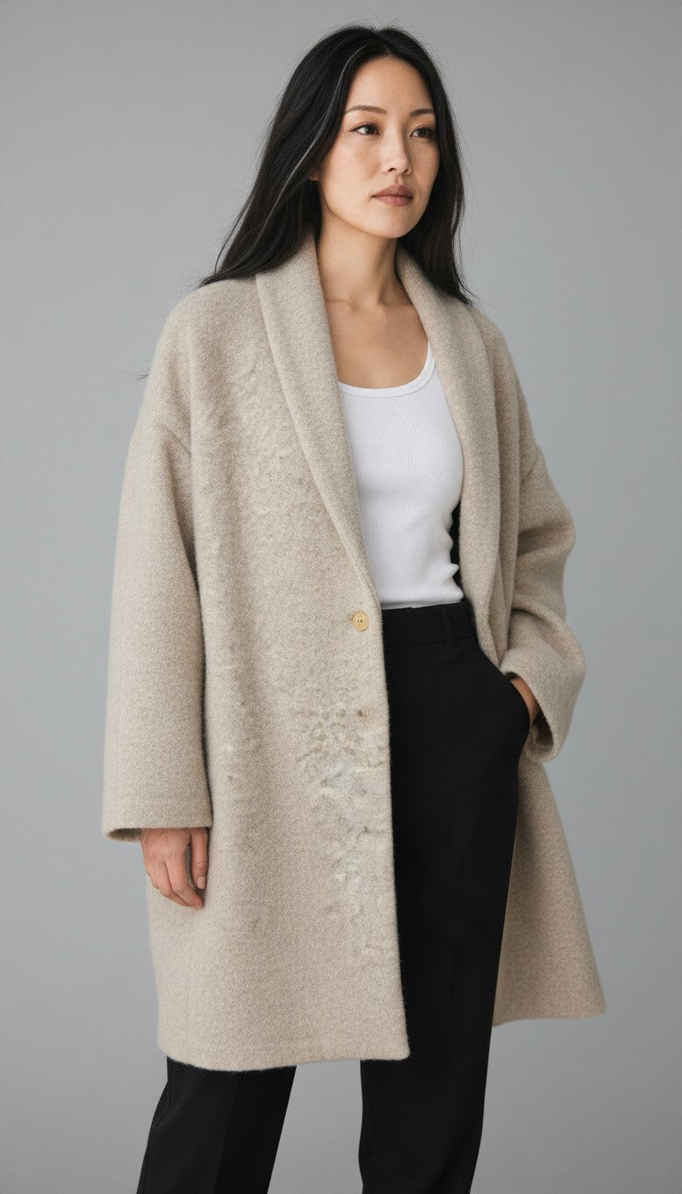 Cappotto Ginko in pura lana, beige