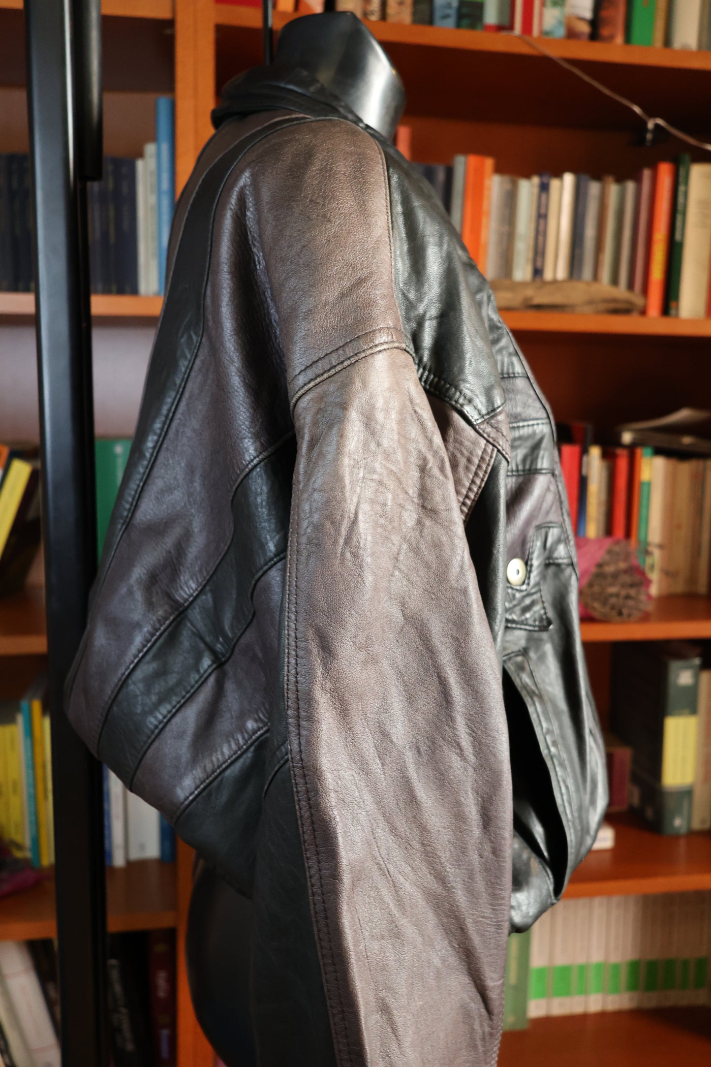 Black & Violet leather bomber