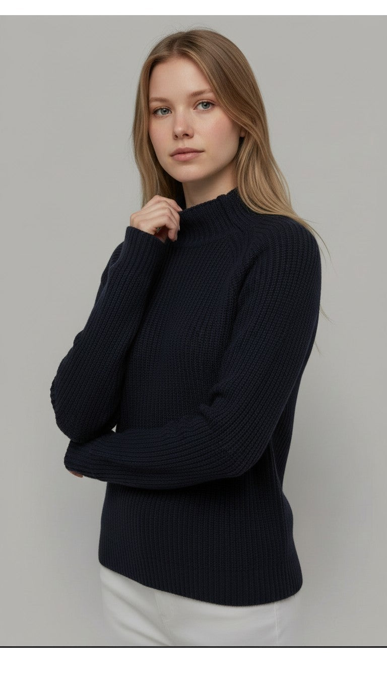 Maglione unisex in 100% lana riciclata, blu scuro