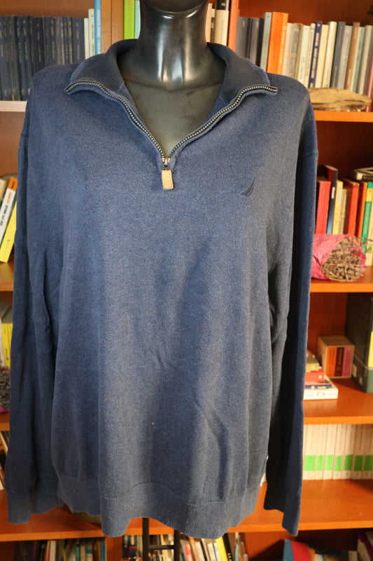 Blue sweater with zipper