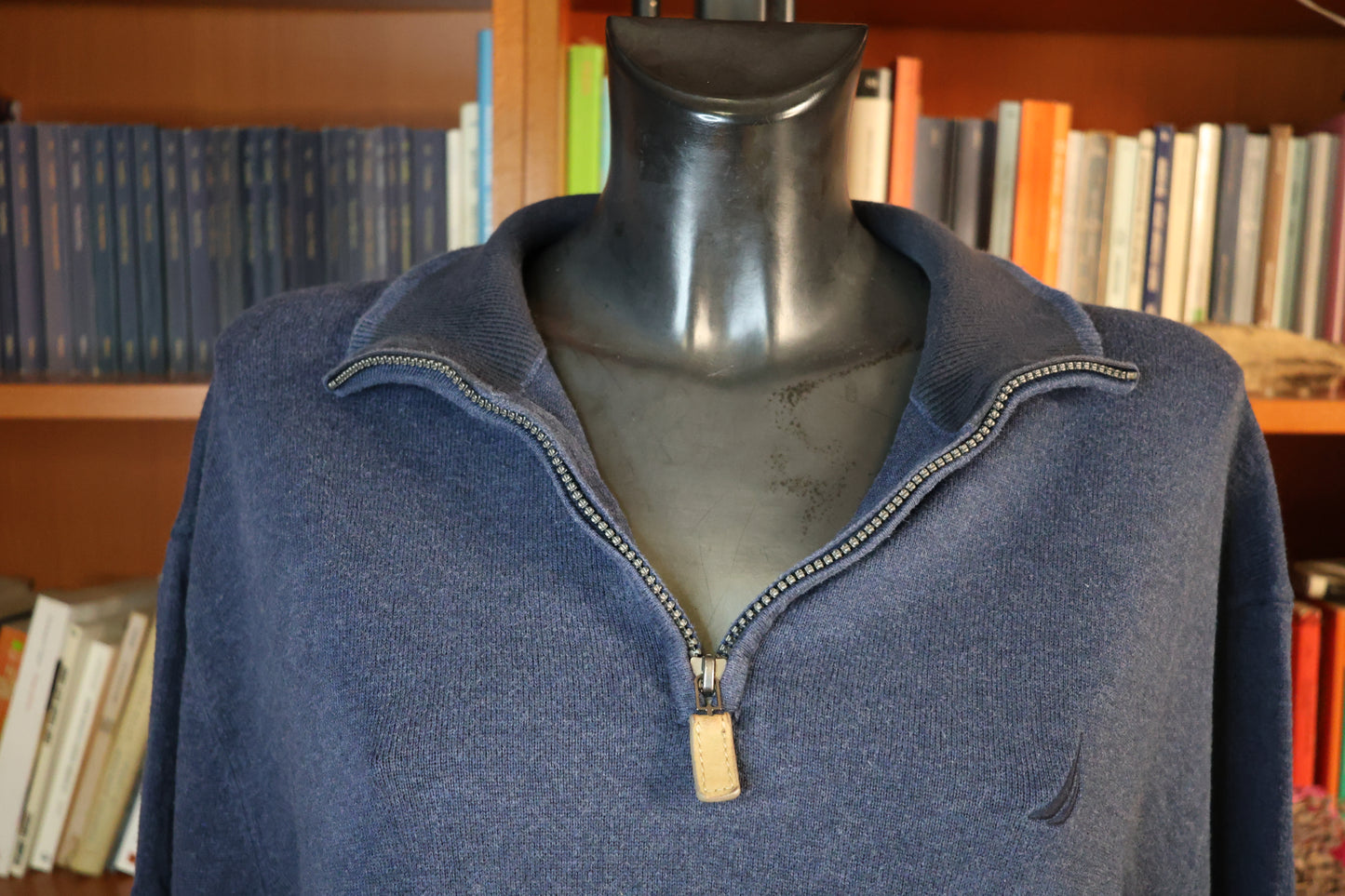 Blue sweater with zipper