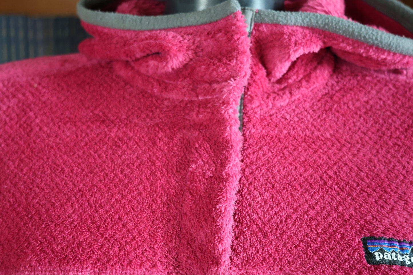 Hot pink Patagonia fleece jacket