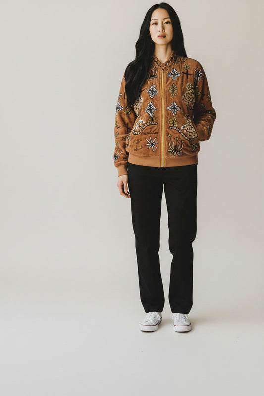 Velvet Suzani Jacket - Brown