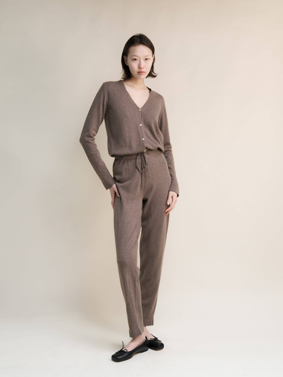 Cashmere Mix Jumpsuit: Chestnut / M