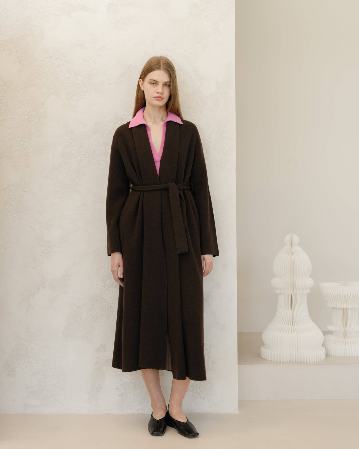 Cashmere Mix Coat: Black / M