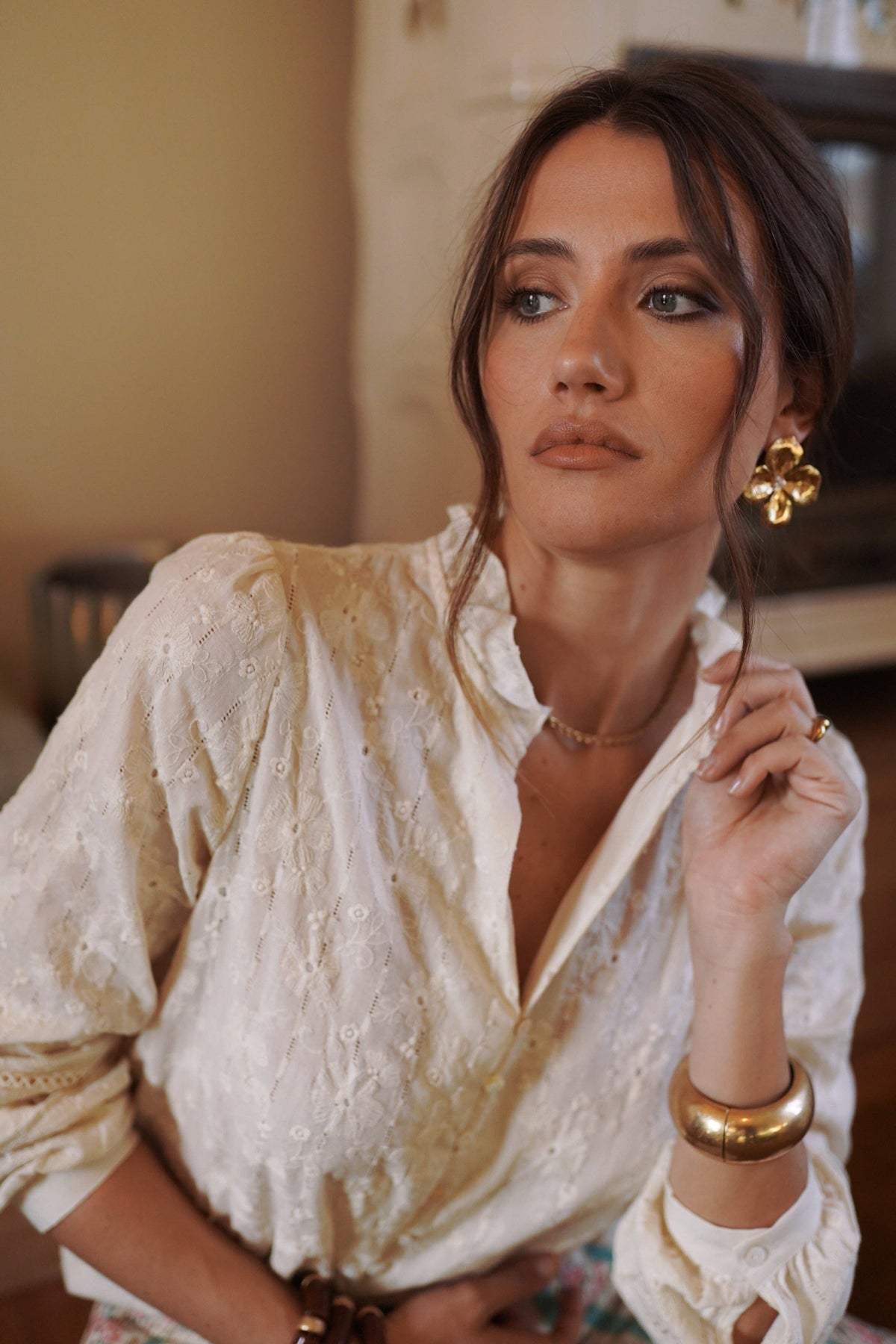 Ethan Shirt: Beige / S/M