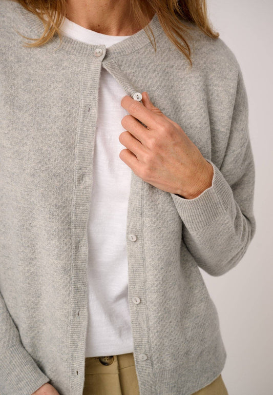 Dolly cardigan merino - light grey melange: Light grey melange / M