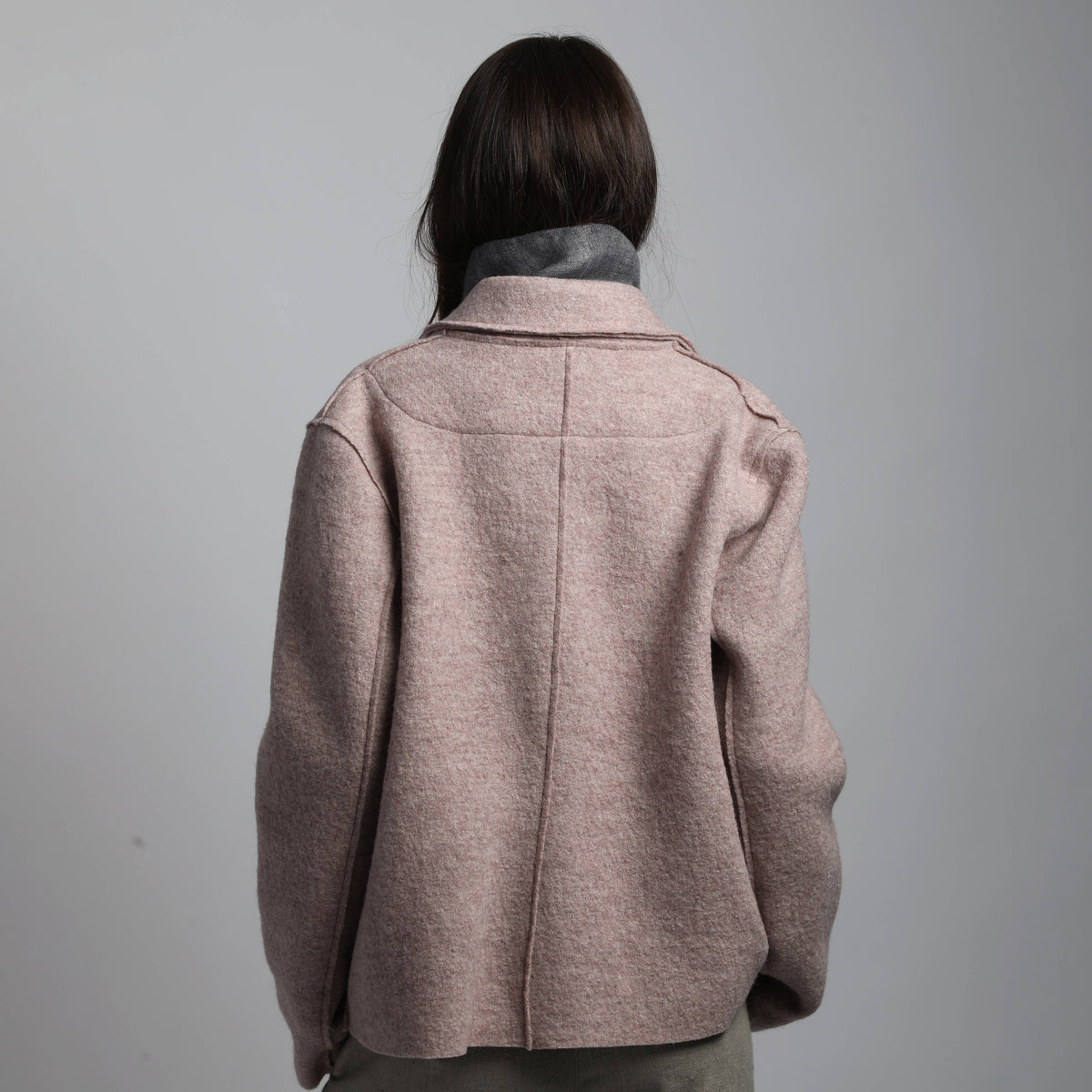 QUINN Blazer in lana cotta: Sand Melange / M