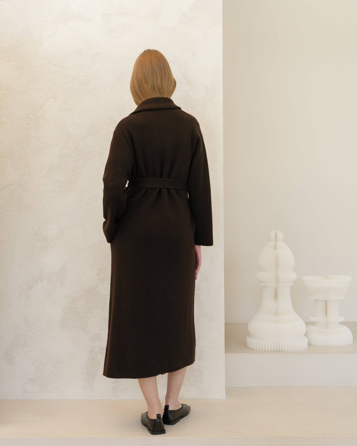 Cashmere Mix Coat: Black / M