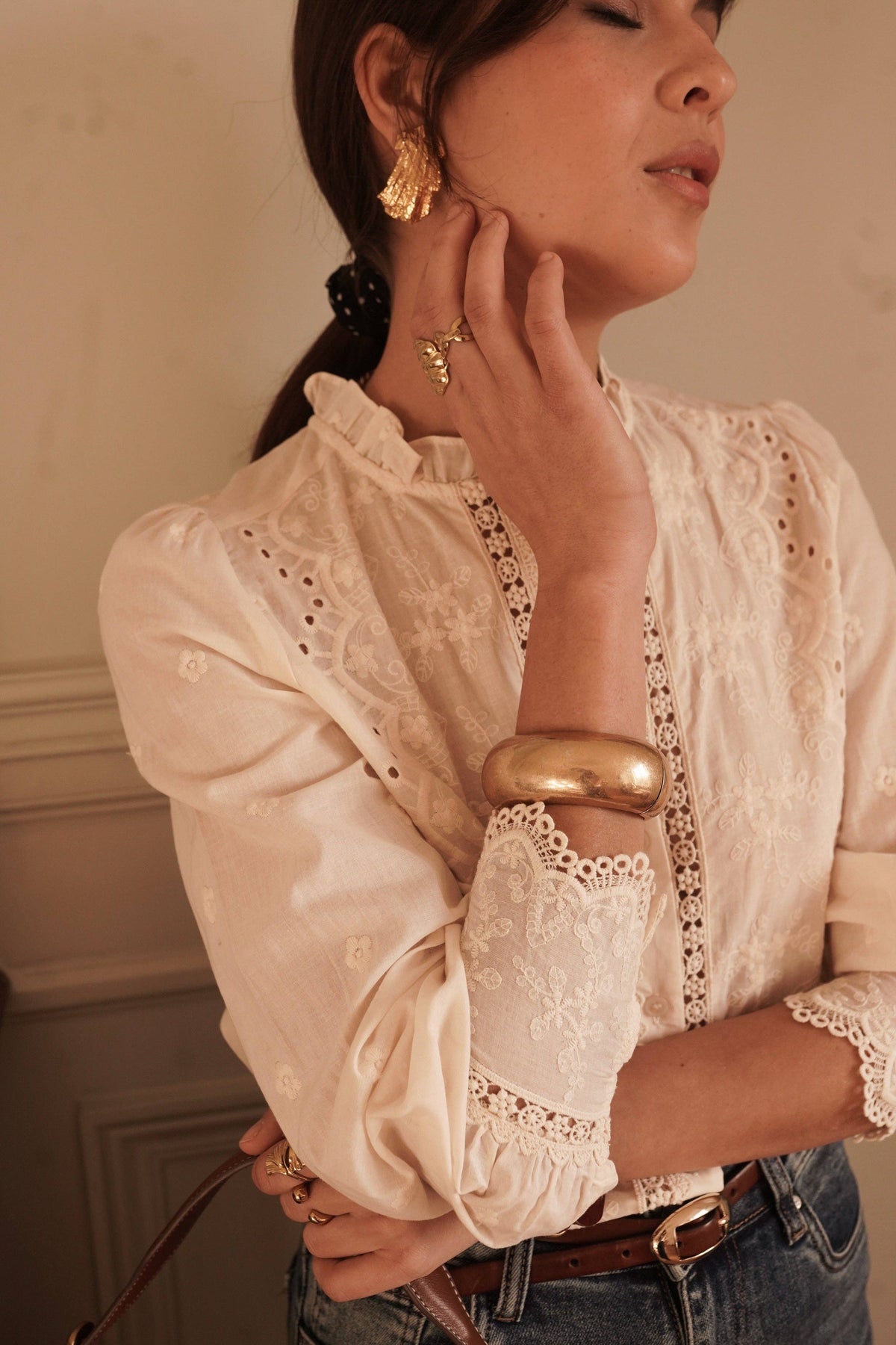 Blandine shirt: Beige / L