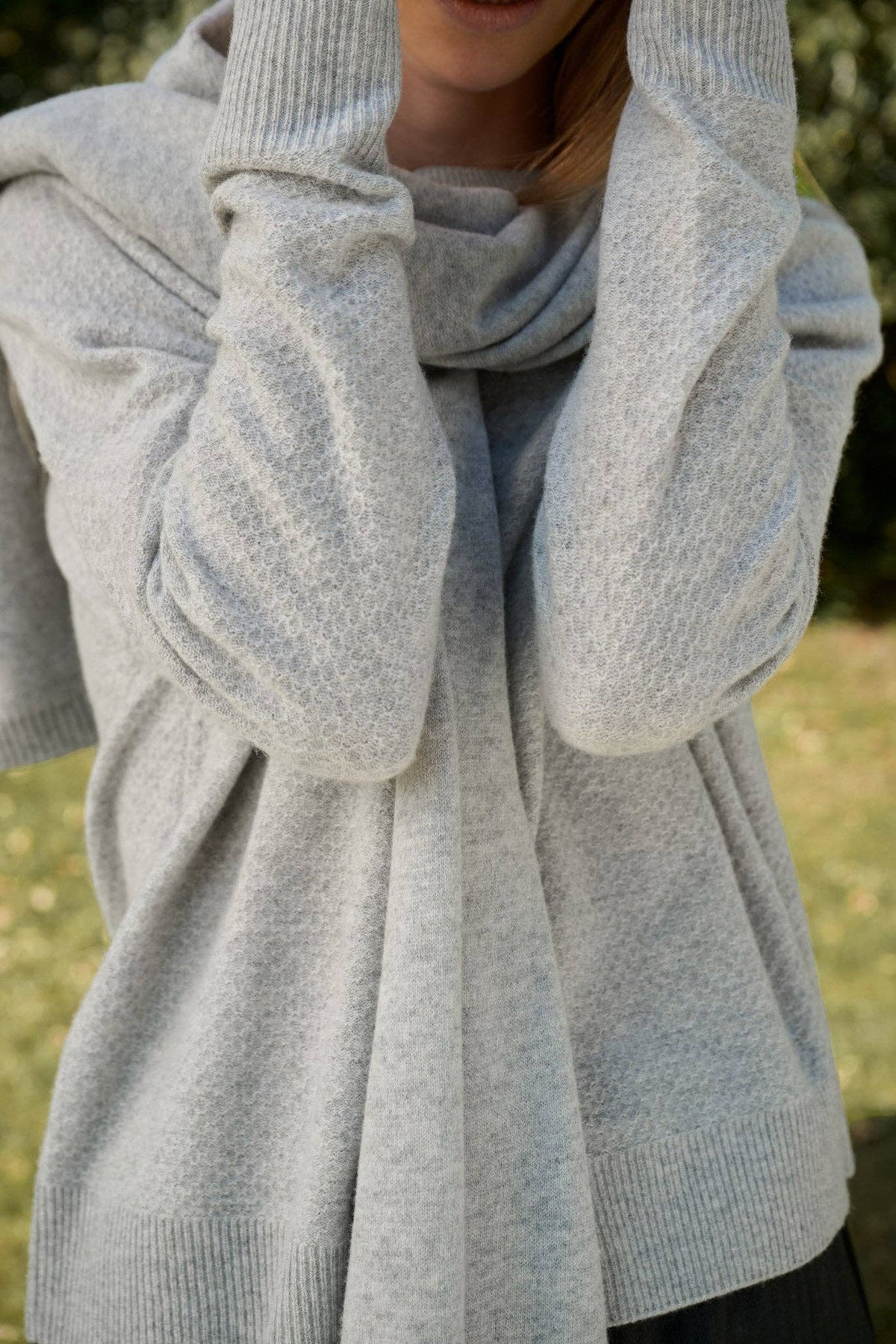 Molly knit merino - light grey melange: Light grey melange / L